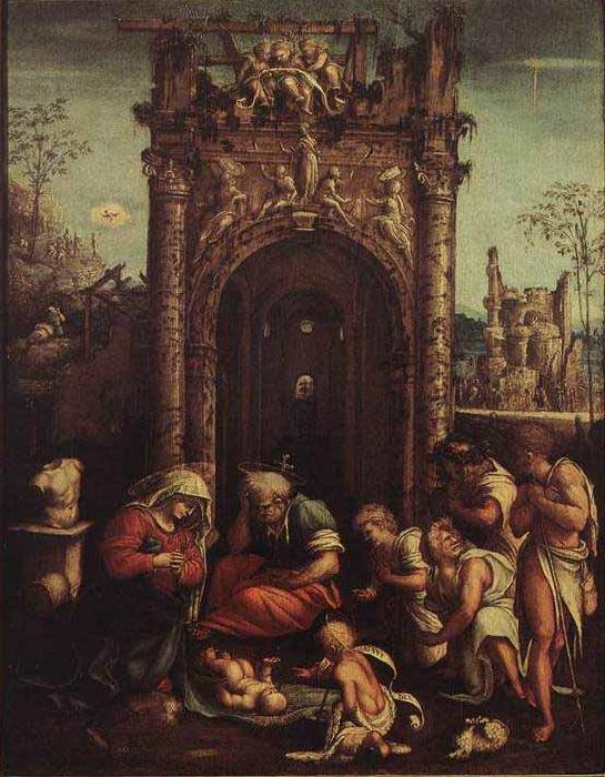 Amico Aspertini The Adoration of the Shepherds oil painting image